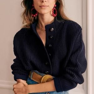 Sezane Lucas Sweater Knit - Navy - Sz Small
